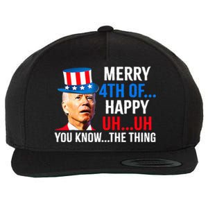 Joe Biden Dazed Biden Confused Merry Happy Funny 4th Of July Wool Snapback Cap