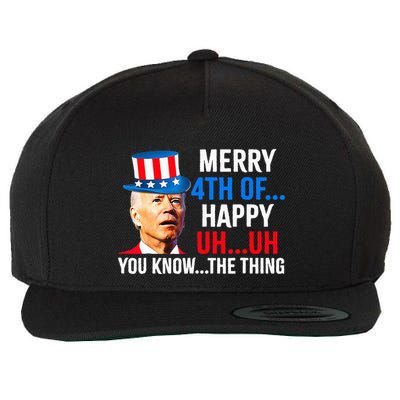 Joe Biden Dazed Biden Confused Merry Happy Funny 4th Of July Wool Snapback Cap