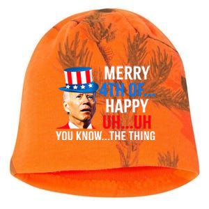 Joe Biden Dazed Biden Confused Merry Happy Funny 4th Of July Kati - Camo Knit Beanie