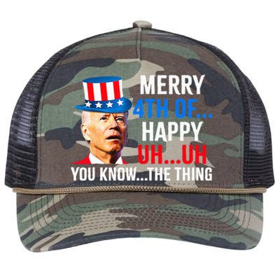 Joe Biden Dazed Biden Confused Merry Happy Funny 4th Of July Retro Rope Trucker Hat Cap