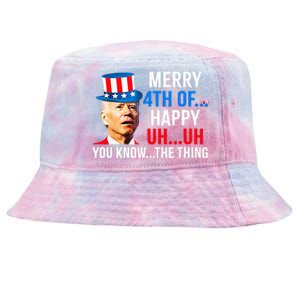 Joe Biden Dazed Biden Confused Merry Happy Funny 4th Of July Tie-Dyed Bucket Hat