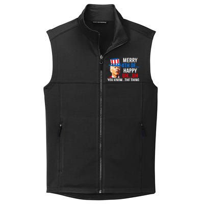 Joe Biden Dazed Biden Confused Merry Happy Funny 4th Of July Collective Smooth Fleece Vest