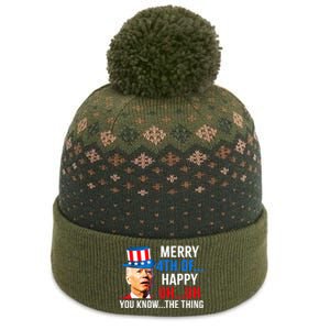 Joe Biden Dazed Biden Confused Merry Happy Funny 4th Of July The Baniff Cuffed Pom Beanie