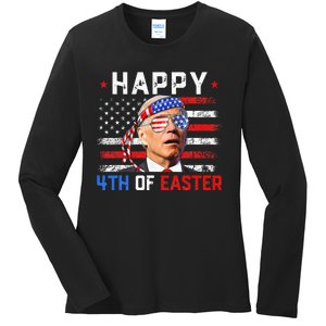 Joe Biden Dazed Happy 4th Of Easter America 4th Of July Ladies Long Sleeve Shirt