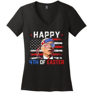 Joe Biden Dazed Happy 4th Of Easter America 4th Of July Women's V-Neck T-Shirt