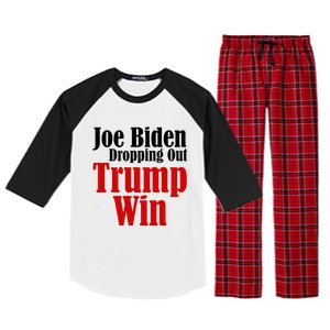 Joe Biden Dropping Out Trump Win 2024 Of Presidential Race Raglan Sleeve Pajama Set