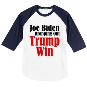 Joe Biden Dropping Out Trump Win 2024 Of Presidential Race Baseball Sleeve Shirt