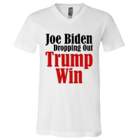 Joe Biden Dropping Out Trump Win 2024 Of Presidential Race V-Neck T-Shirt