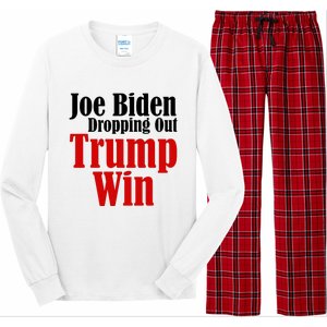 Joe Biden Dropping Out Trump Win 2024 Of Presidential Race Long Sleeve Pajama Set