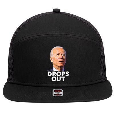 Joe Biden Drops Out 2024 7 Panel Mesh Trucker Snapback Hat