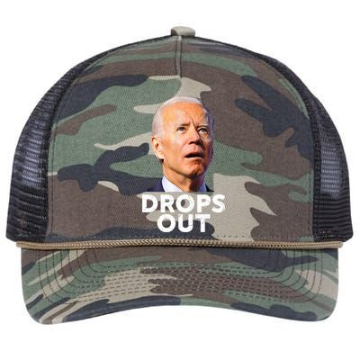 Joe Biden Drops Out 2024 Retro Rope Trucker Hat Cap