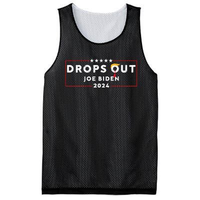 Joe Biden Drops Out 2024 Funny Trump Mesh Reversible Basketball Jersey Tank