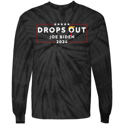 Joe Biden Drops Out 2024 Funny Trump Tie-Dye Long Sleeve Shirt