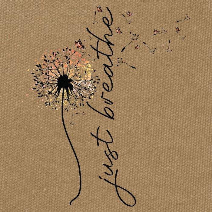 Just Breathe Dandelion And Buterflies Summer Top Cotton Canvas Backpack