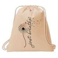 Just Breathe Dandelion And Buterflies Summer Top Drawstring Bag