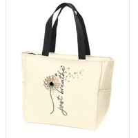Just Breathe Dandelion And Buterflies Summer Top Zip Tote Bag