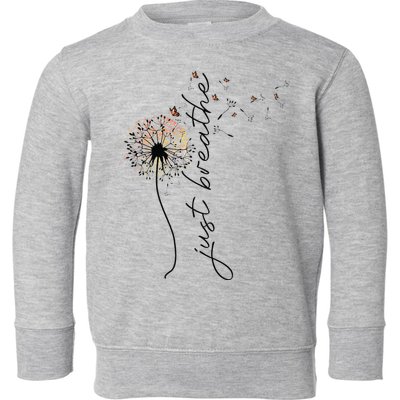 Just Breathe Dandelion And Buterflies Summer Top Toddler Sweatshirt