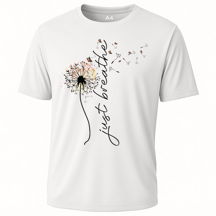 Just Breathe Dandelion And Buterflies Summer Top Cooling Performance Crew T-Shirt