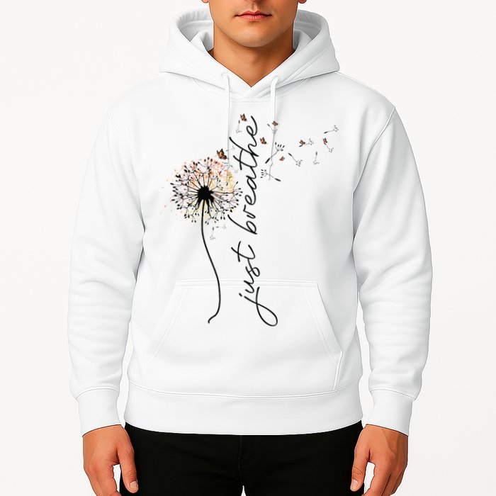 Just Breathe Dandelion And Buterflies Summer Top Hoodie