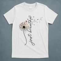 Just Breathe Dandelion And Buterflies Summer Top T-Shirt