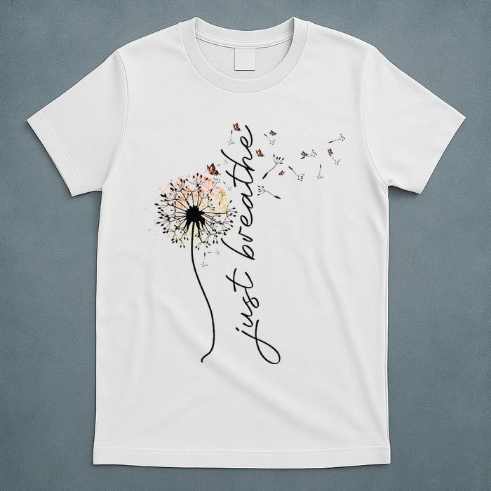 Just Breathe Dandelion And Buterflies Summer Top T-Shirt