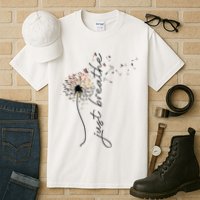 Just Breathe Dandelion And Buterflies Summer Top Tall T-Shirt