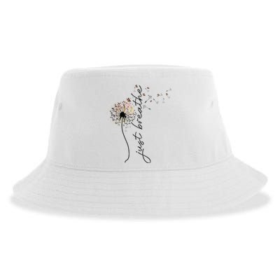 Just Breathe Dandelion And Buterflies Summer Top Sustainable Bucket Hat
