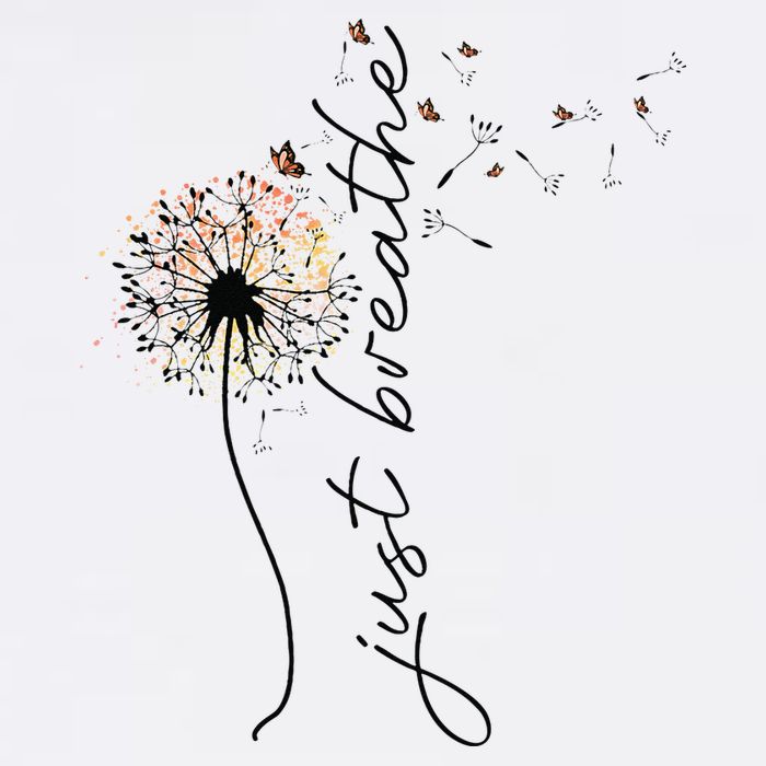 Just Breathe Dandelion And Buterflies Summer Top Bucket Hat
