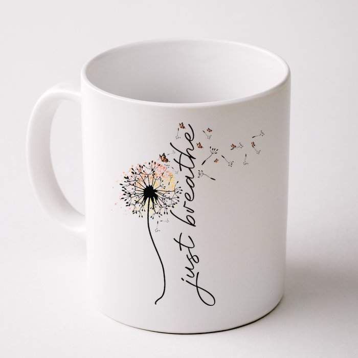 Just Breathe Dandelion And Buterflies Summer Top Mug