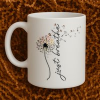 Just Breathe Dandelion And Buterflies Summer Top Mug