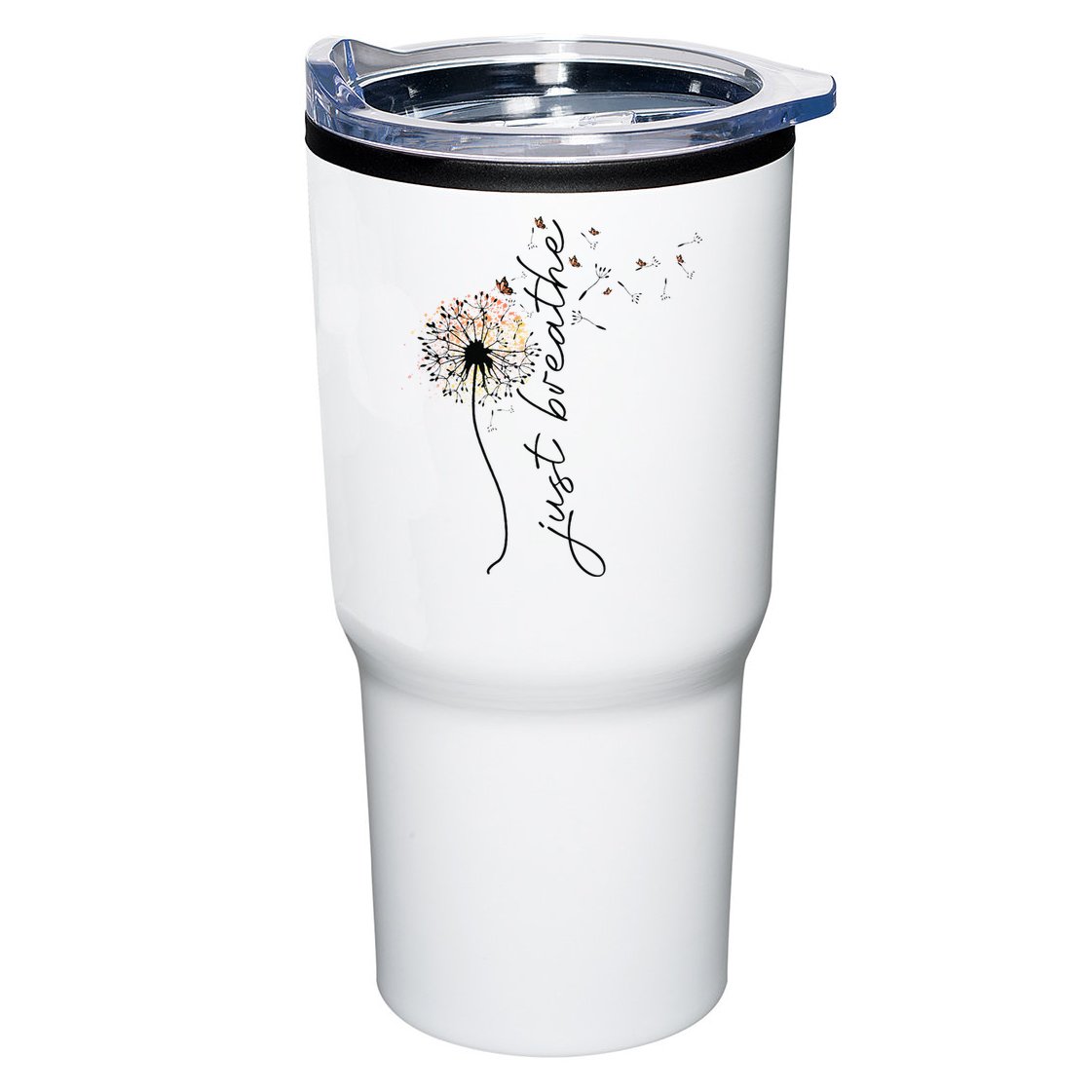 Just Breathe Dandelion And Buterflies Summer Top Tumbler