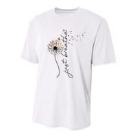 Just Breathe Dandelion And Buterflies Summer Top Youth Performance Sprint T-Shirt