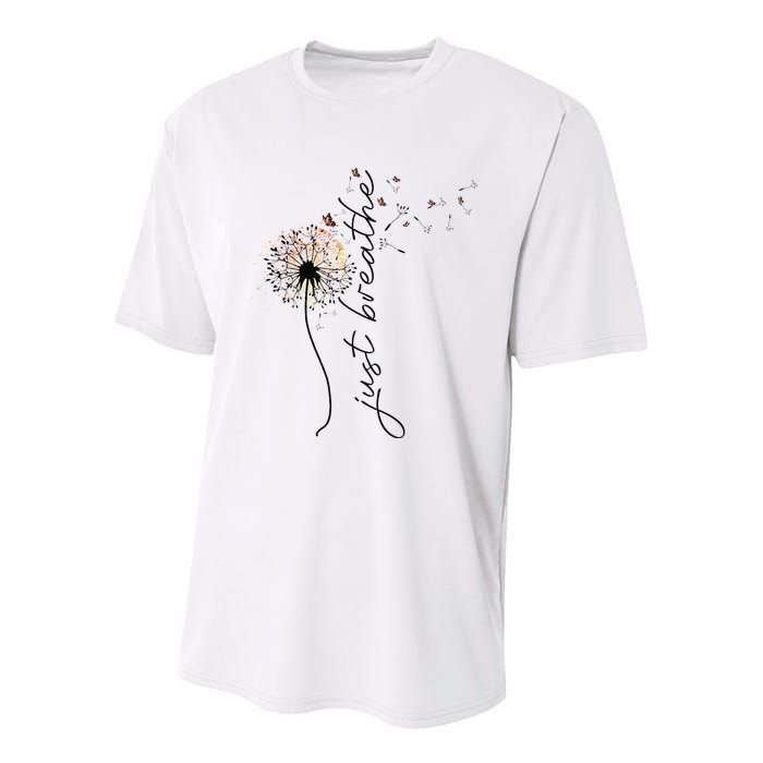Just Breathe Dandelion And Buterflies Summer Top Youth Performance Sprint T-Shirt