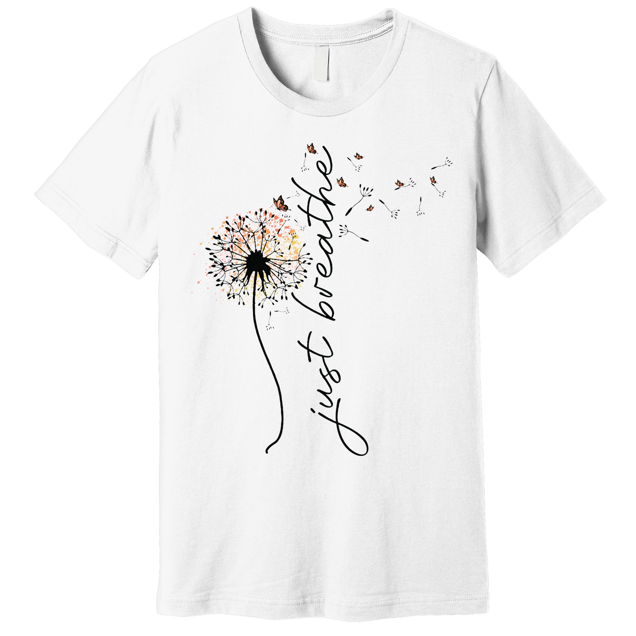 Just Breathe Dandelion And Buterflies Summer Top Premium T-Shirt