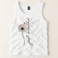 Just Breathe Dandelion And Buterflies Summer Top Tank Top
