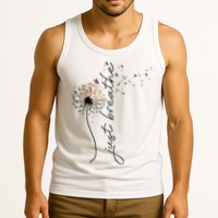 Just Breathe Dandelion And Buterflies Summer Top Tank Top