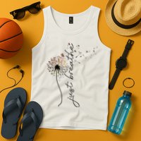 Just Breathe Dandelion And Buterflies Summer Top Tank Top