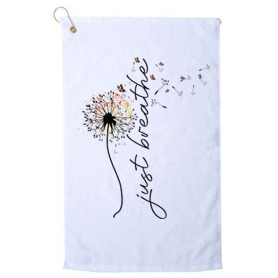 Just Breathe Dandelion And Buterflies Summer Top Golf Towel