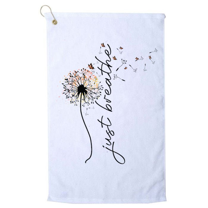 Just Breathe Dandelion And Buterflies Summer Top Golf Towel