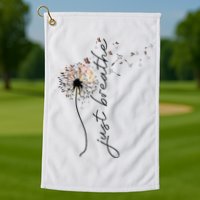 Just Breathe Dandelion And Buterflies Summer Top Golf Towel
