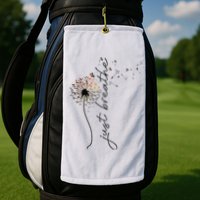 Just Breathe Dandelion And Buterflies Summer Top Golf Towel