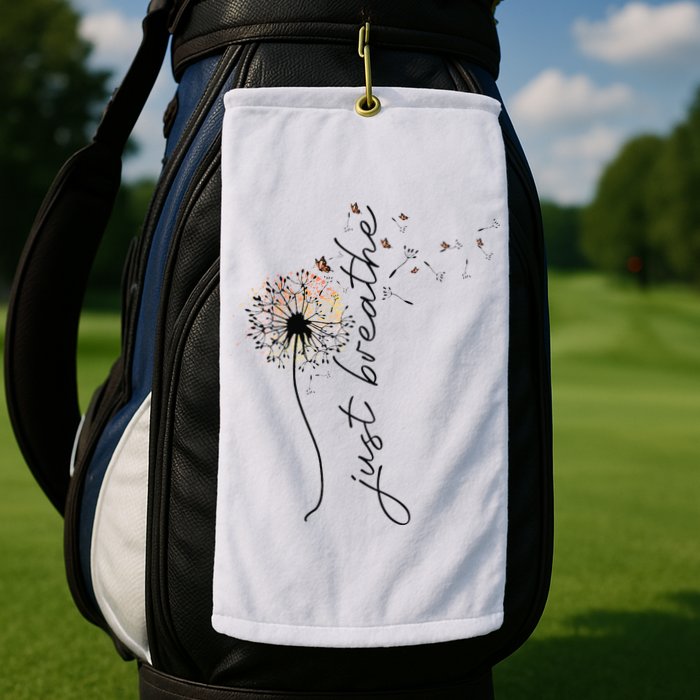 Just Breathe Dandelion And Buterflies Summer Top Golf Towel
