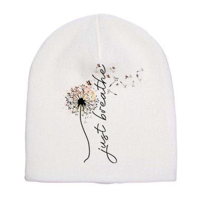 Just Breathe Dandelion And Buterflies Summer Top Short Acrylic Beanie