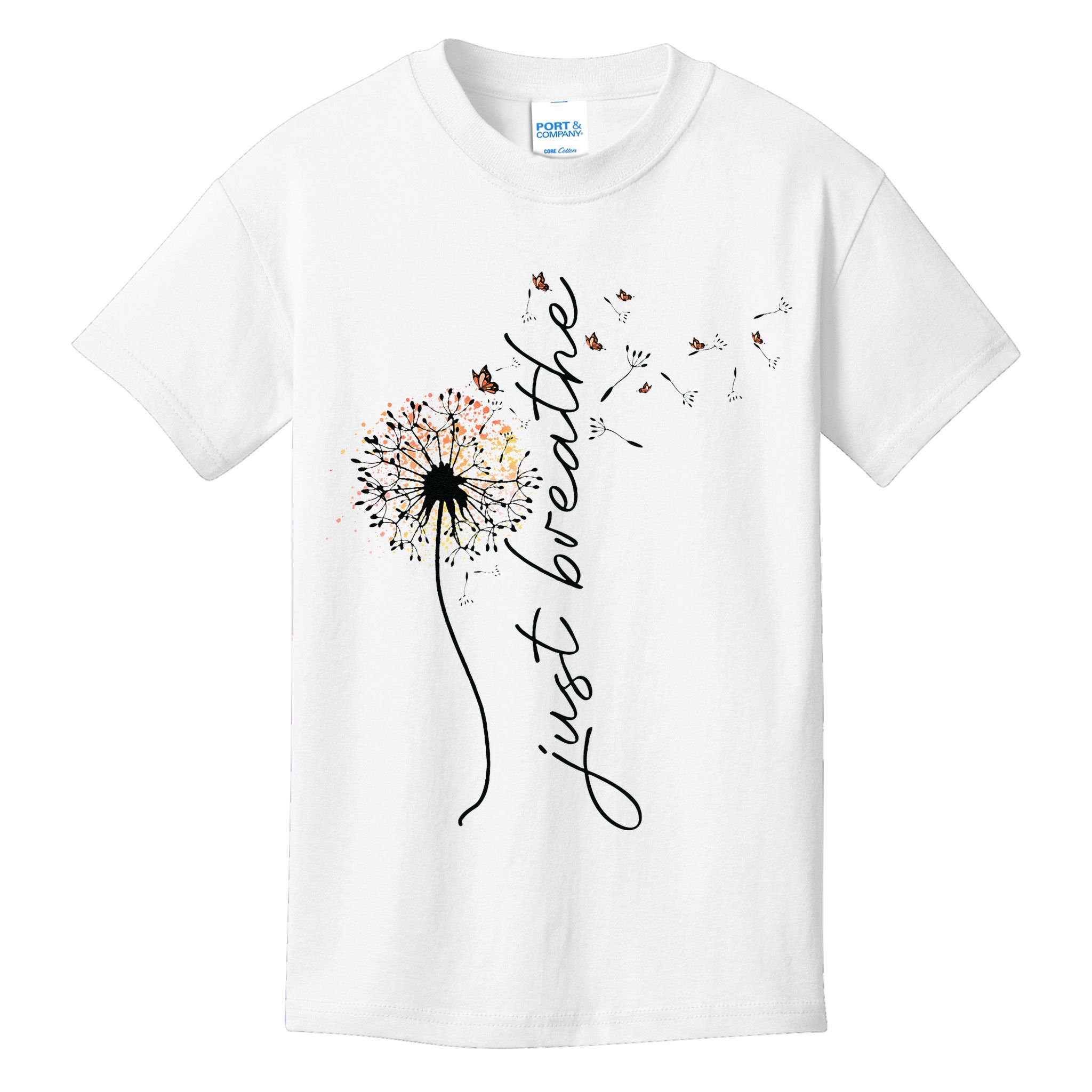 Just Breathe Dandelion And Buterflies Summer Top Kids T-Shirt