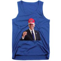 Joe Biden Dons Trump 2024 Cap Wear A Trump Hat Tank Top