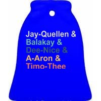 Jayquellen & Balakay & Deenice & Aaron & Timothee Ceramic Bell Ornament