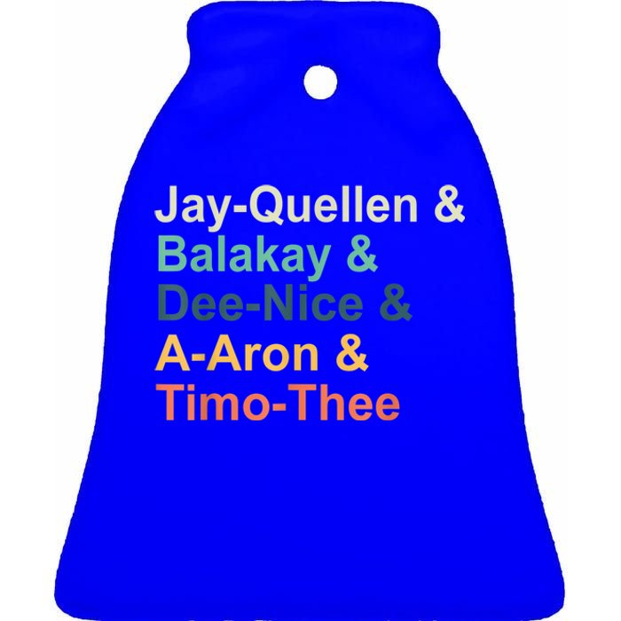 Jayquellen & Balakay & Deenice & Aaron & Timothee Ceramic Bell Ornament