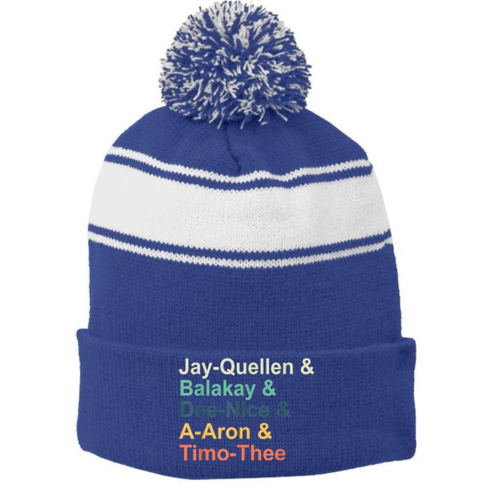 Jayquellen & Balakay & Deenice & Aaron & Timothee Stripe Pom Pom Beanie