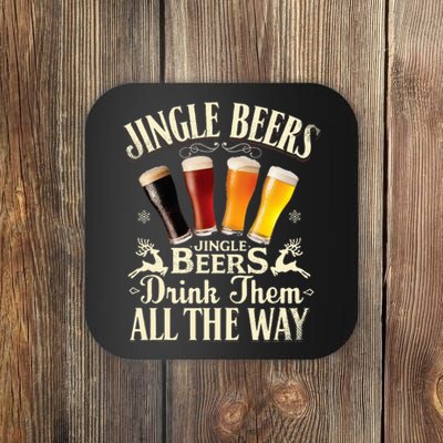 Jingle Beers Drink Them All The Way Funny Drinking Christmas  Coaster