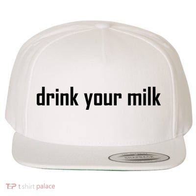 Drink Your Milk Wool Snapback Cap